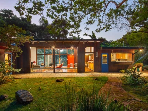Redwood and Glass in Verdant Hermits Glen, 1951